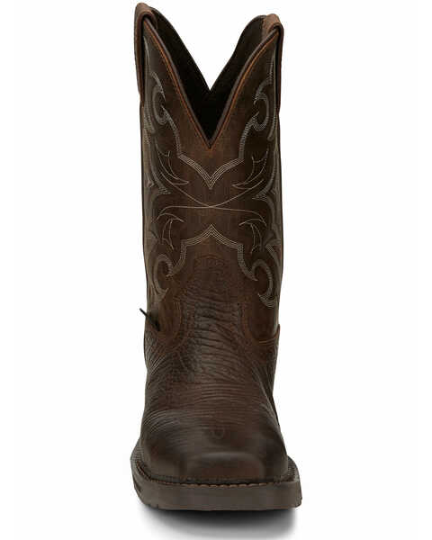 Image #5 - Justin Men's Amarillo Cactus Western Work Boots - Steel Toe, Brown, hi-res