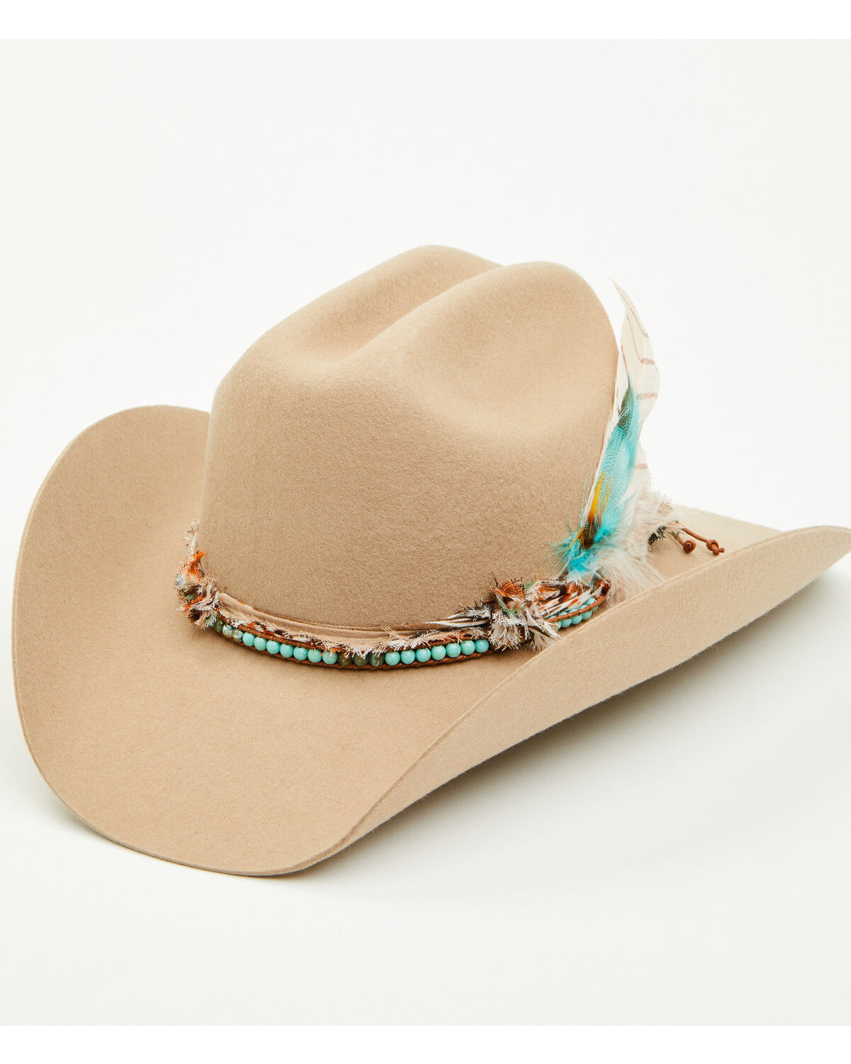 Image #1 - Shyanne Women's Feathered Wool Cowboy Hat, Beige, hi-res