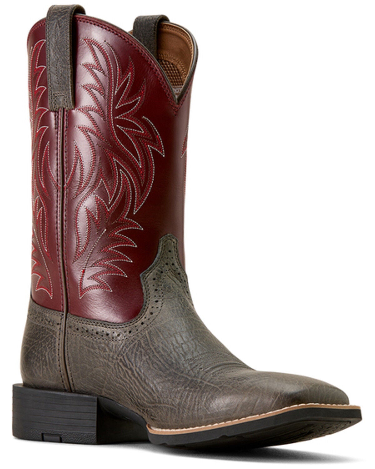 Ariat Men's Sport Hippopotamus Print Western Boots - Broad Square Toe, Grey, hi-res