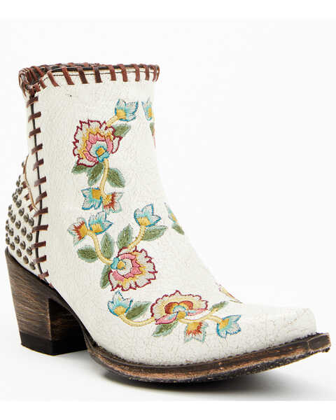 Double D Ranch Women's Almost Famous Western Fashion Booties - Snip Toe, White, hi-res