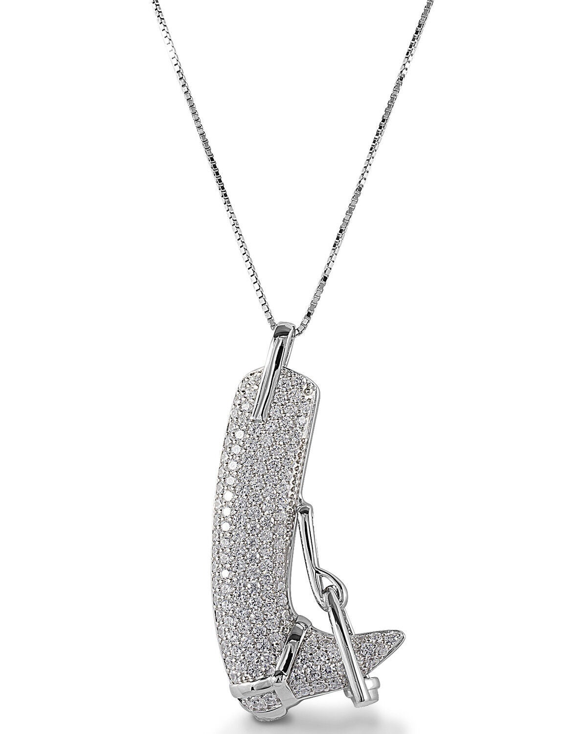 Image #1 - Kelly Herd Women's Pave English Riding Boot Necklace, Silver, hi-res