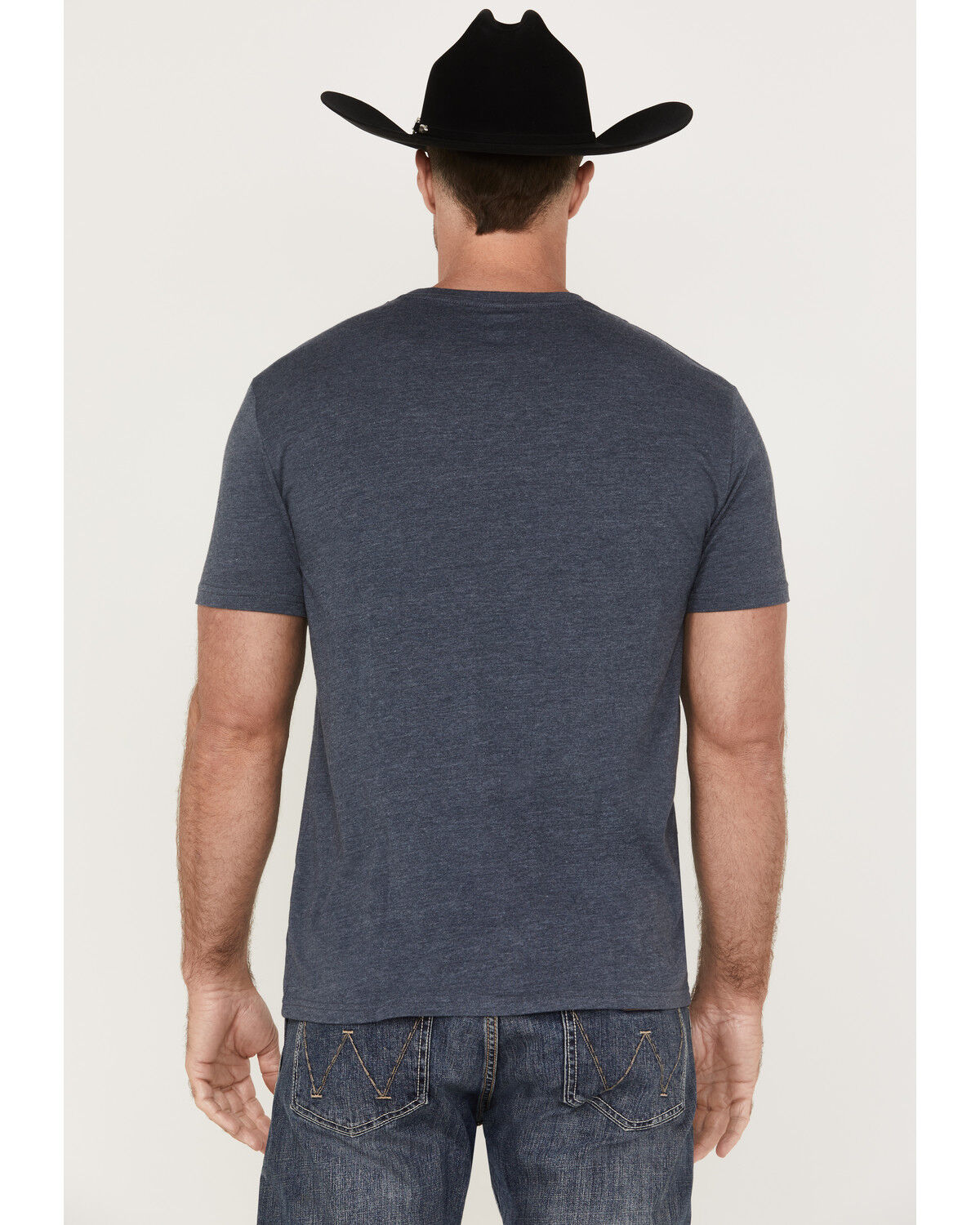 Image #4 - Wrangler Men's Heather Navy Don't Be An Graphic Short Sleeve T-Shirt, Navy, hi-res
