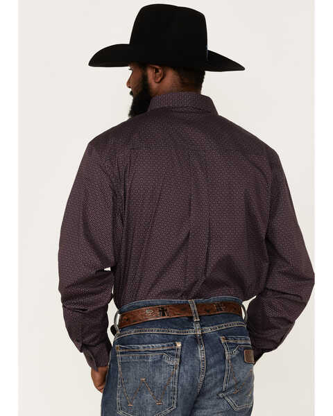 Image #4 - RANK 45® Men's Geo Print Long Sleeve Button-Down Stretch Western Shirt, Purple, hi-res