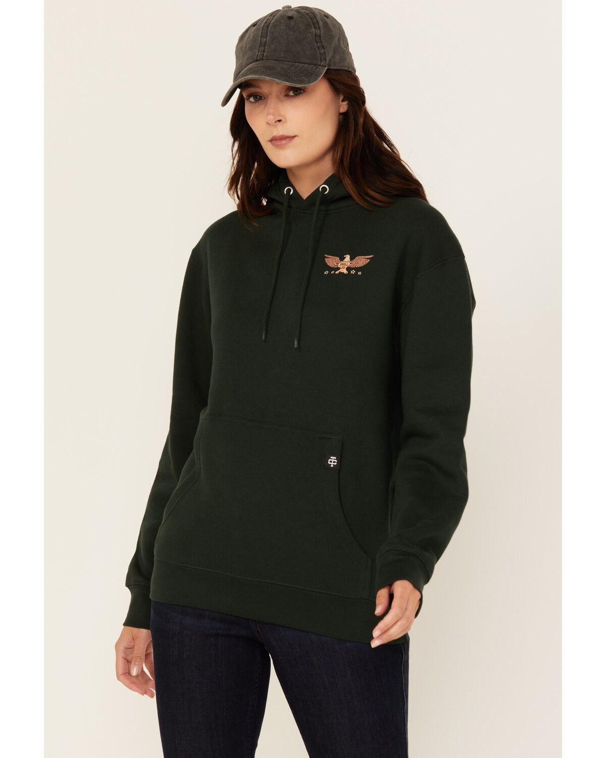 Image #2 - Troll Co Women's Rosie Graphic Hoodie, Forest Green, hi-res