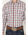 Wrangler Men's Plaid Long Sleeve Pearl Snap Western Shirt, Red, hi-res
