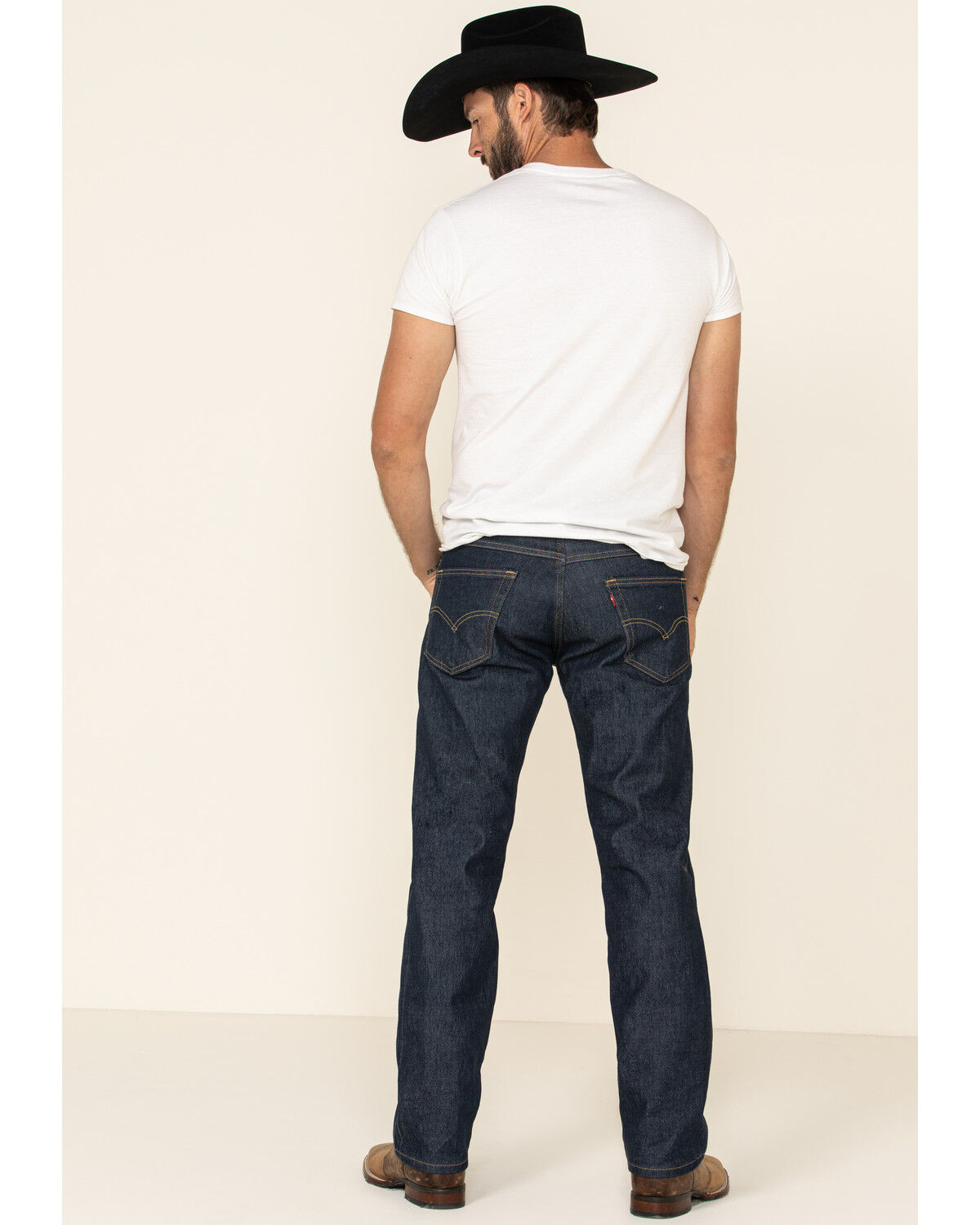 Image #5 - Levi's Men's On That Mountain Dark Stretch Regular Straight Leg Jeans, Blue, hi-res