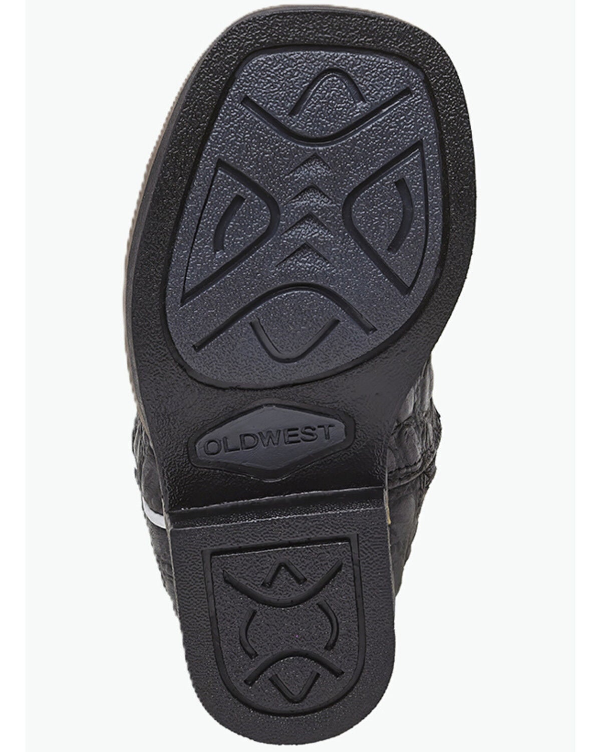 Image #7 - Old West Toddler Boys' Faux Alligator Western Boots - Broad Square Toe, Black, hi-res