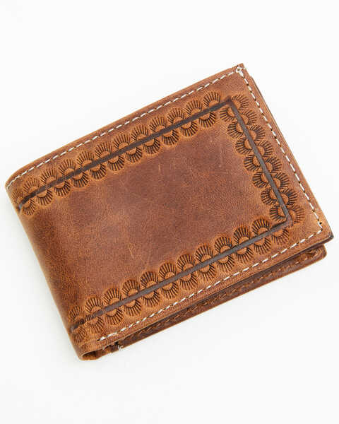 Image #1 - Cody James Men's Tooled Bifold Leather Wallet , Brown, hi-res