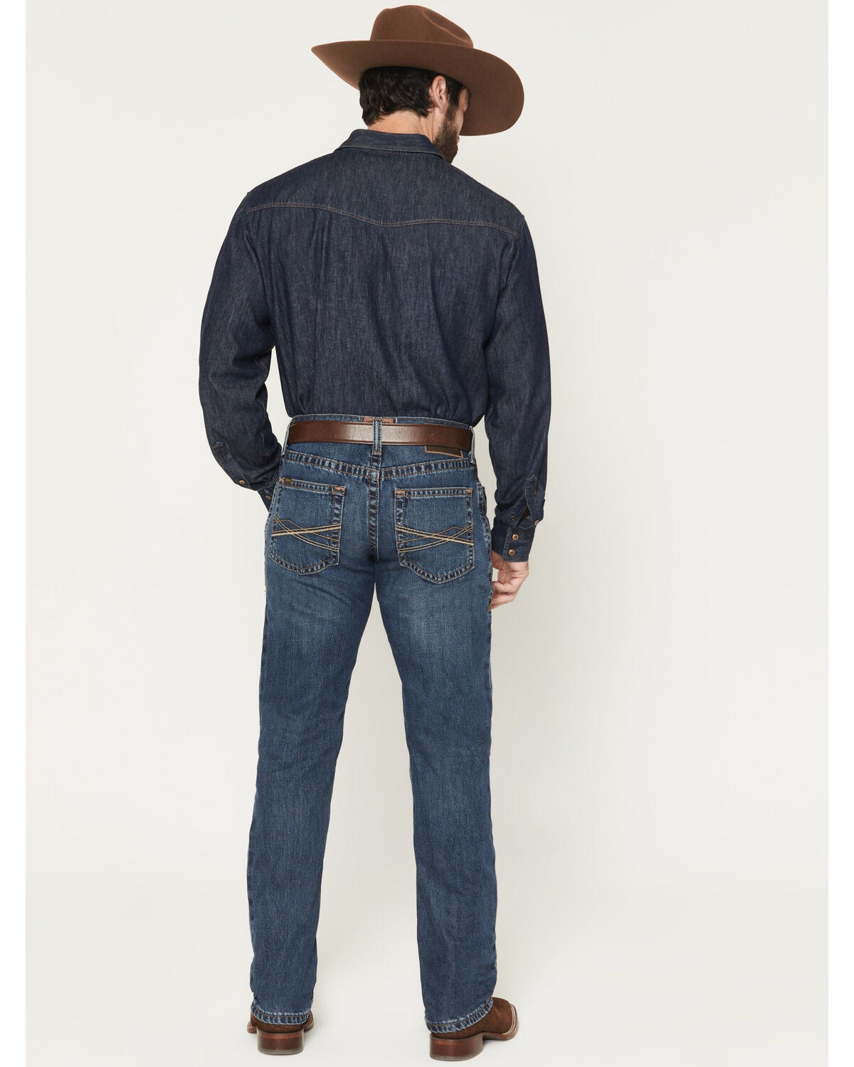 Image #3 - Ariat Men's M4 Newton Norwich Medium Wash Relaxed Straight Rigid Denim Jeans, Medium Wash, hi-res