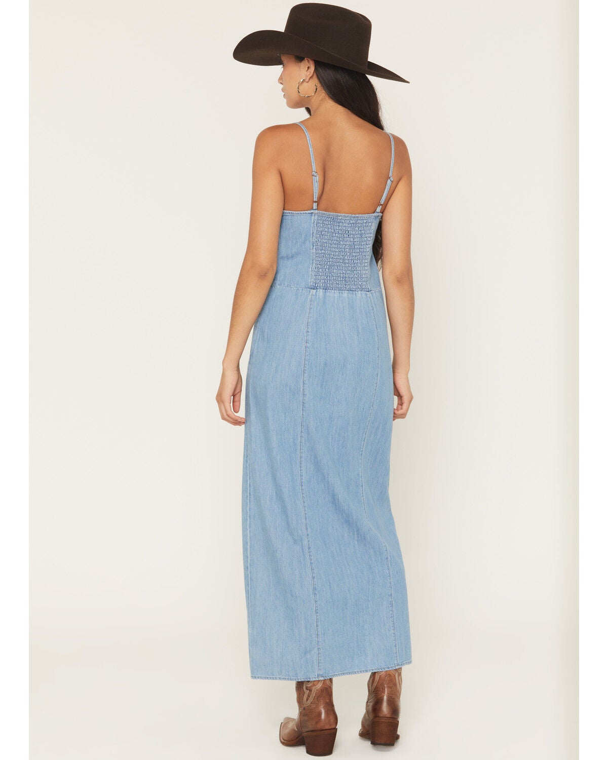 Image #4 - Wrangler Retro Women's Medium Wash Sleeveless Denim Maxi Dress, Medium Wash, hi-res