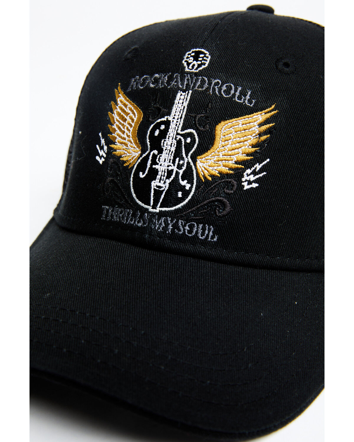 Image #2 - Moonshine Spirit Men's Guitar Wings Patch Mesh-Back Ball Cap, Black, hi-res