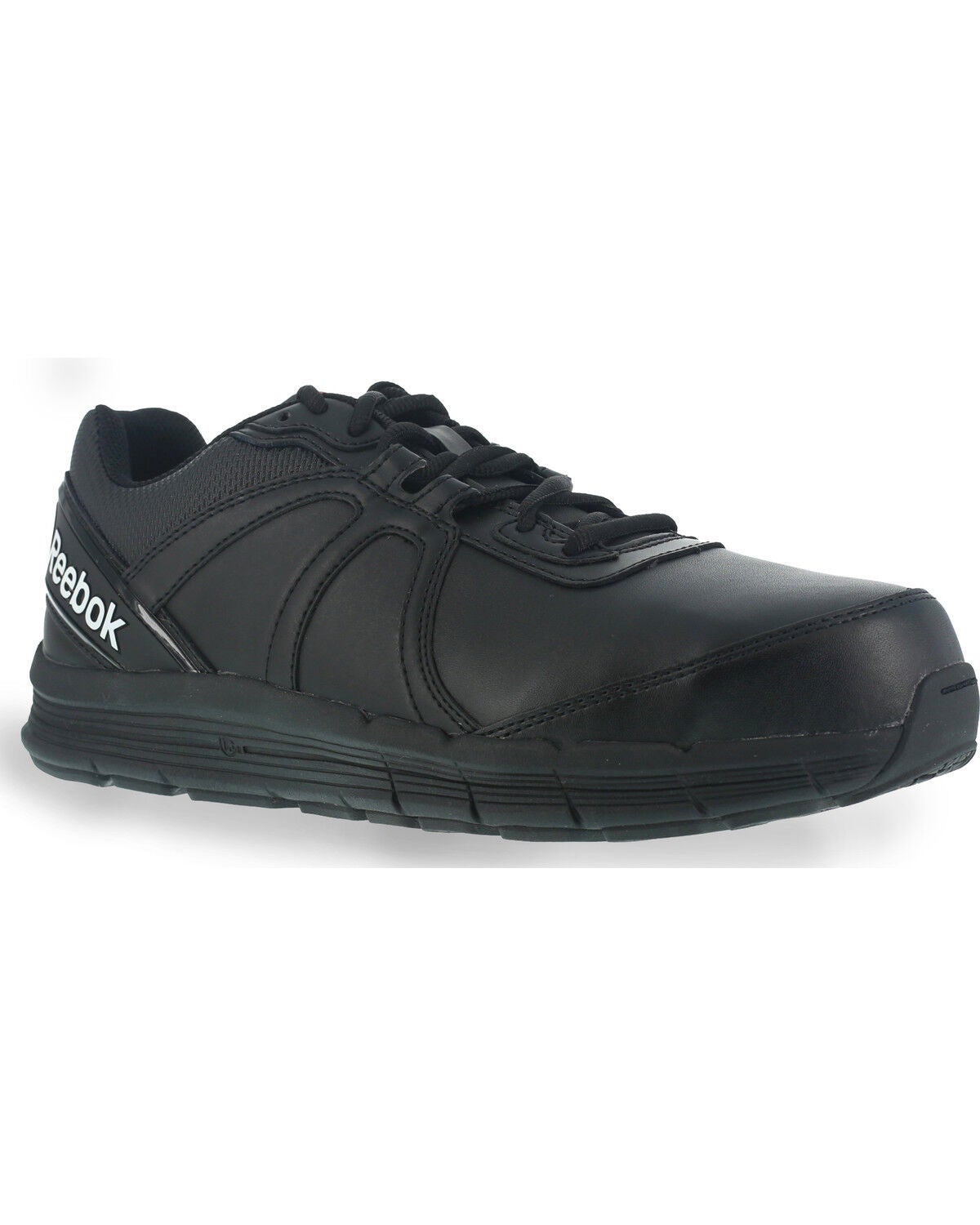 Reebok Men's Leather Athletic Oxfords - Steel Toe, Black, hi-res