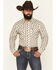 Image #1 - Rock & Roll Denim Men's Striped Long Sleeve Snap Stretch Western Shirt, Cream, hi-res