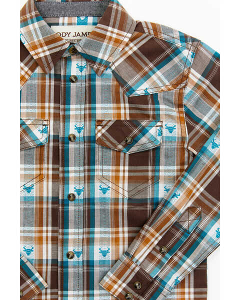 Image #2 - Cody James Toddler Boys' Bull Dobby Long Sleeve Snap Shirt, Dark Brown, hi-res