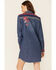 Stetson Women's Denim Southwestern Stripe Dress, Blue, hi-res