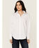 Image #1 - Blue B Women's Solid Rhinestone Long Sleeve Button-Down Shirt, White, hi-res
