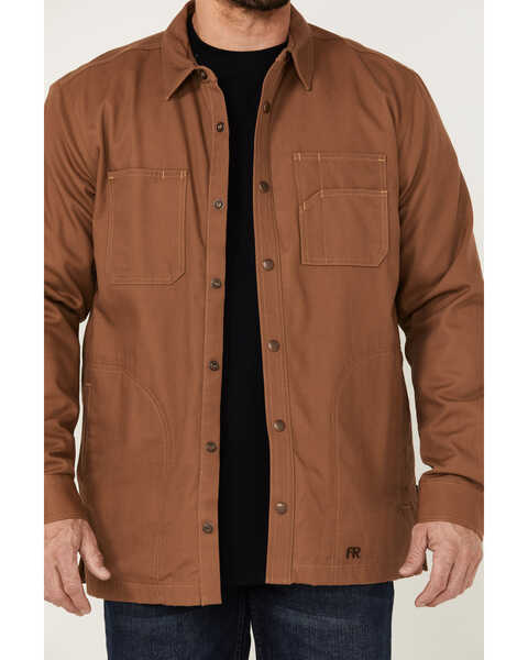 Image #3 - Cody James Men's FR Duck Line Work Snap Shirt Jacket, Camel, hi-res