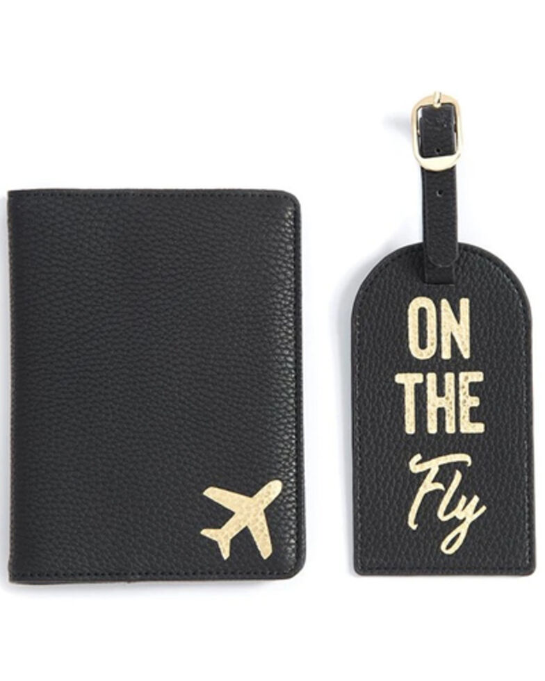 Shiraleah Black Passport Jacket & Luggage Tag Two-in-One Set, Black, hi-res