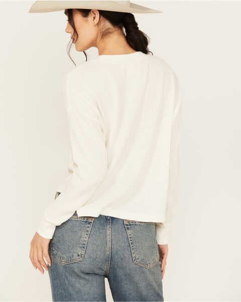 Image #4 - White Crow Women's American Eagle Long Sleeve Graphic Waffle Tee, White, hi-res