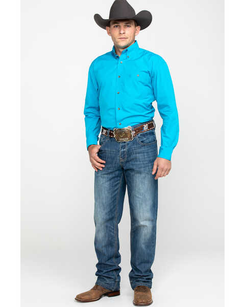 Image #6 - George Strait by Wrangler Men's Solid Long Sleeve Button Down Western Shirt, , hi-res