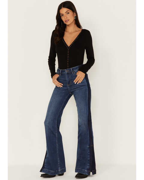 Idyllwind Women's Gwynn High Risin Trouser Flare Jeans, Dark Medium Wash, hi-res