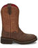 Justin Women's Starlina Western Boots - Broad Square Toe, Brown, hi-res