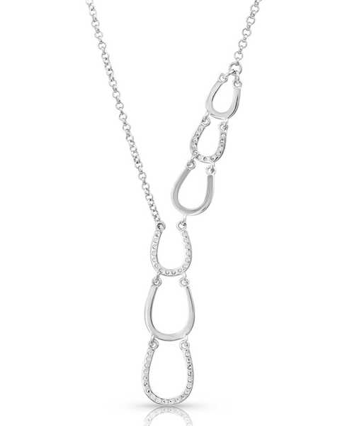 Montana Silversmiths Women's One Step Closer Horseshoe Necklace, Silver, hi-res