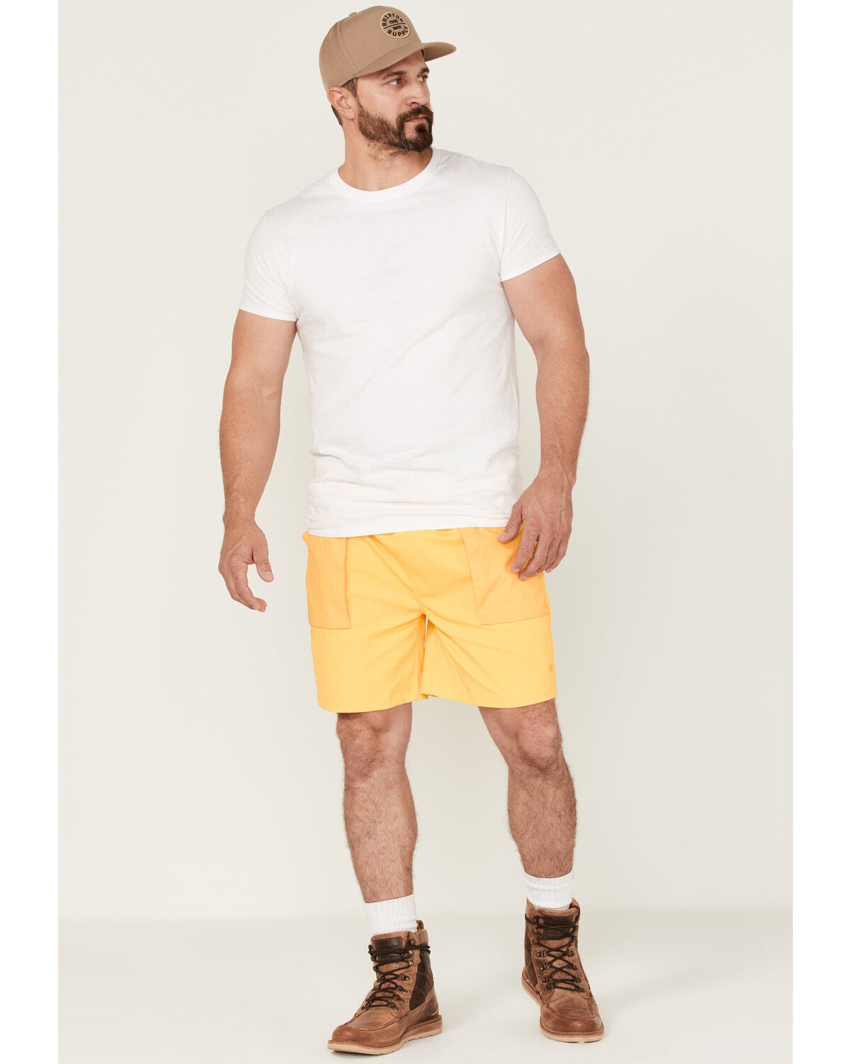Brixton Men's Jupiter Service Crossover Shorts, Yellow, hi-res