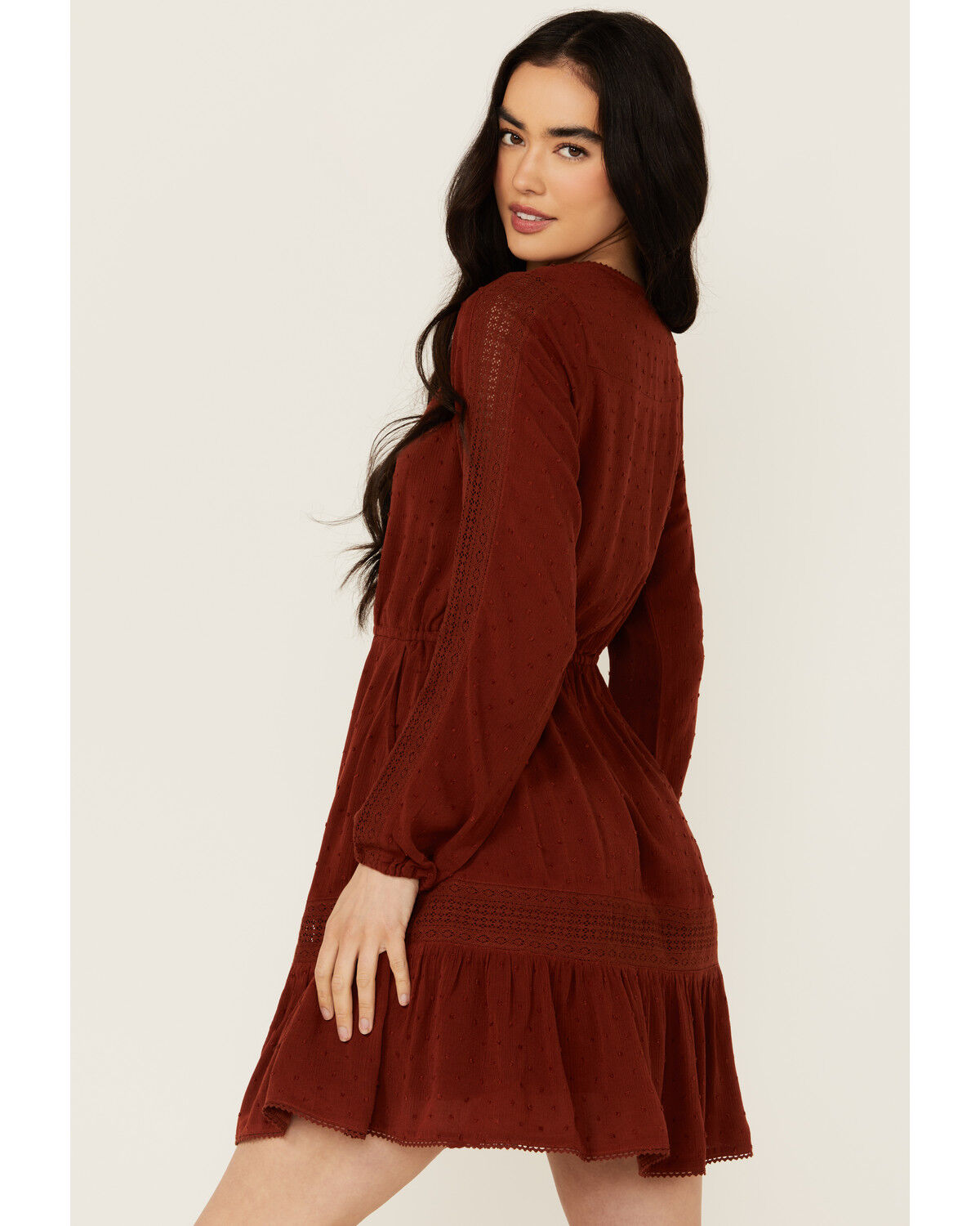 Image #4 - Idyllwind Women's Riker Long Sleeve Mini Dress, Brandy Brown, hi-res