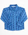 Image #1 - Cowboy Hardware Toddler Boys' Southwestern Print Long Sleeve Snap Western Shirt, Blue, hi-res