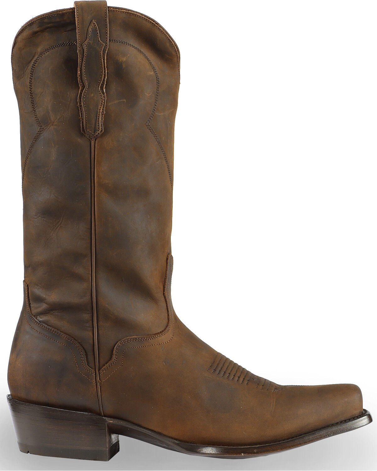 Image #2 - El Dorado Men's Handmade Tan Oiled Roper Boots - Fashion Square Toe, , hi-res