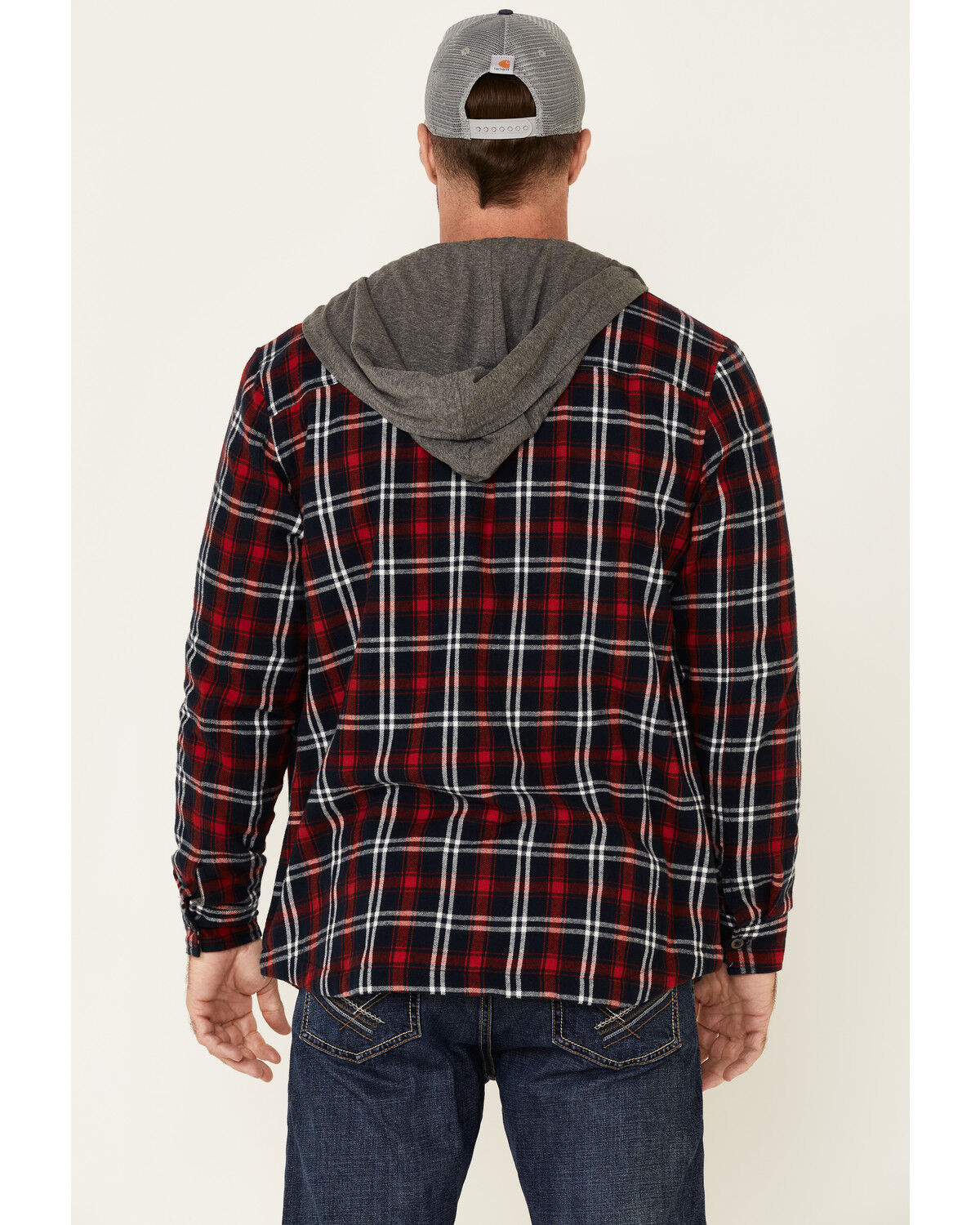 Image #4 - Flag & Anthem Men's Holloway Large Plaid Print Hooded Shirt Jacket, Multi, hi-res