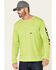 Image #1 - Ariat Men's Rebar Workman Logo Long Sleeve Work T-Shirt, Heather Green, hi-res