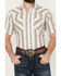 Image #3 - Ely Walker Men's Striped Print Short Sleeve Snap Western Shirt, Tan, hi-res