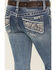 Image #2 - Grace in LA Girls' Medium Wash Paisley Pocket Bootcut Stretch Denim Jeans, Medium Wash, hi-res