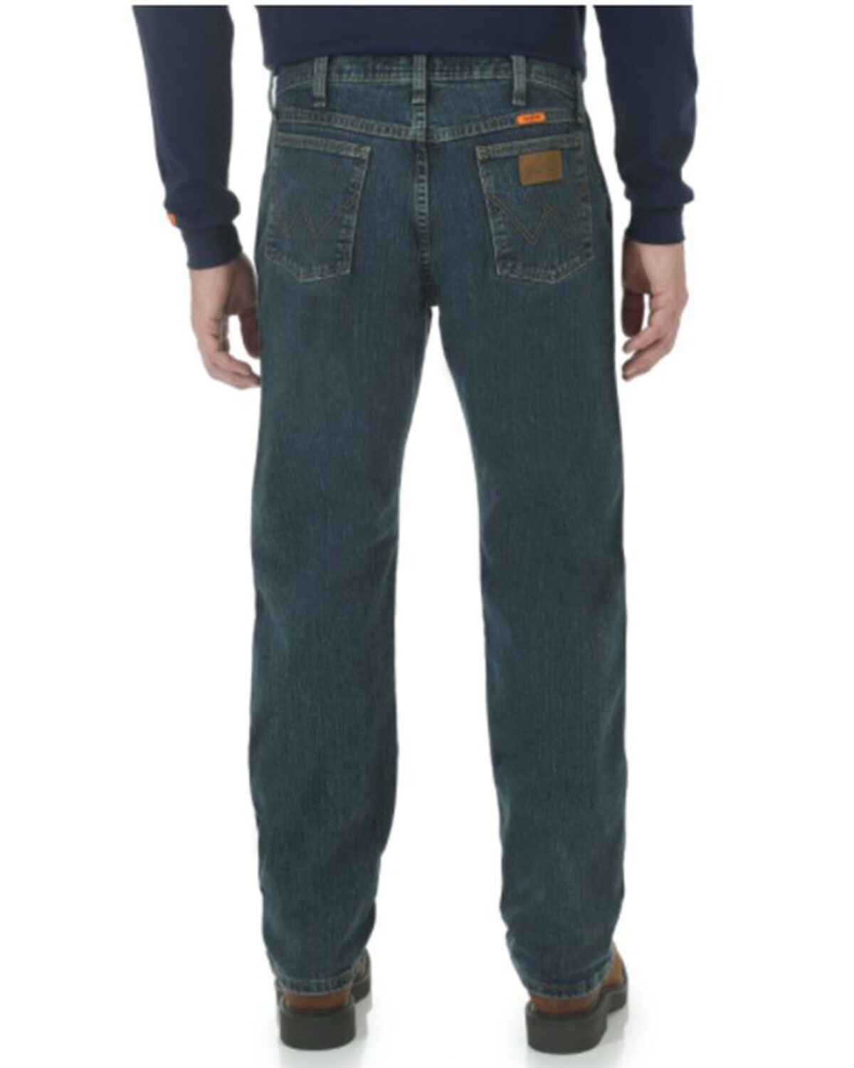 Image #2 - Wrangler Men's Medium Wash Regular Fit Work Jeans, Blue, hi-res