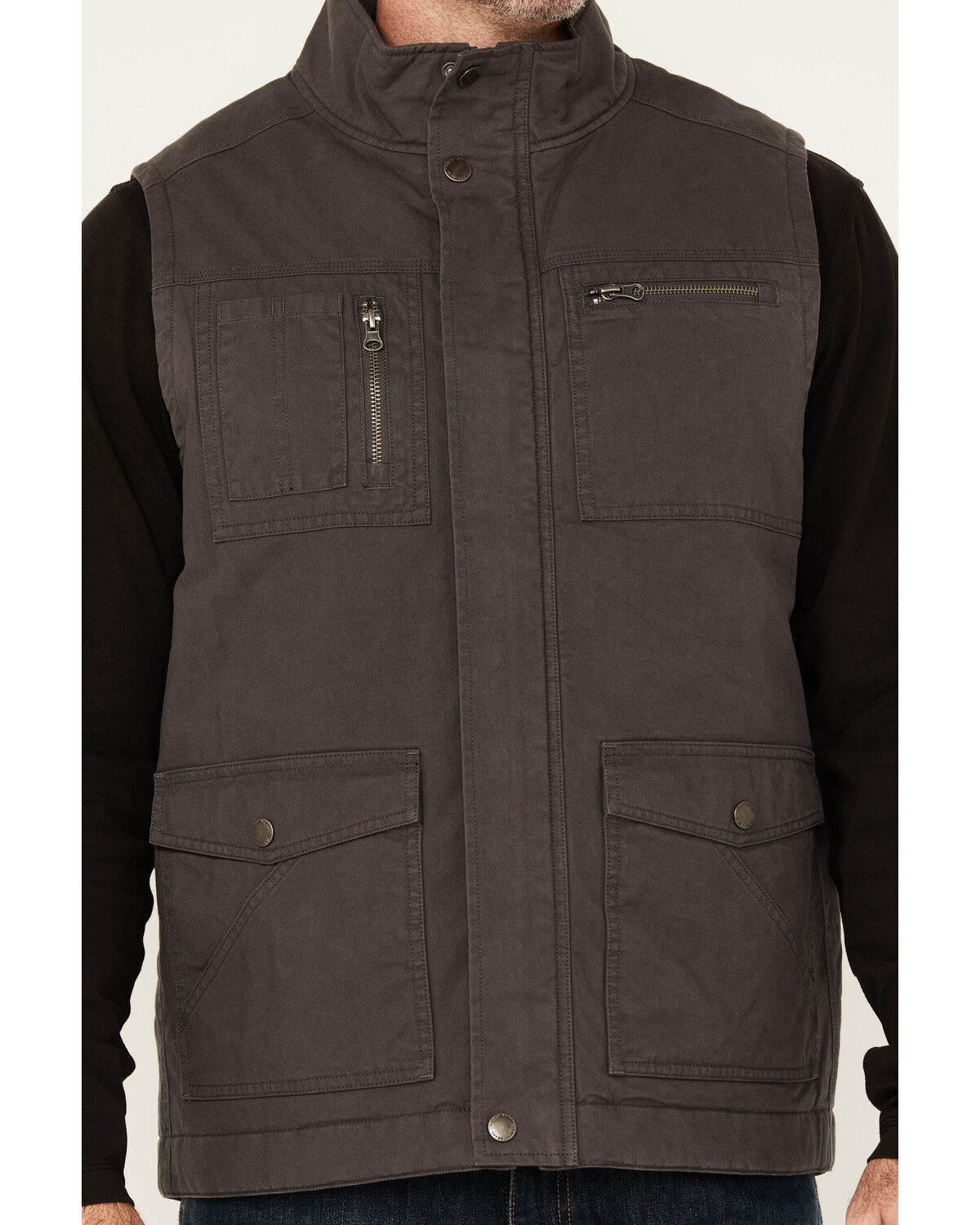 Image #3 - Lucky Brand Workwear Men's Slub Canvas Insulated Vest, Grey, hi-res
