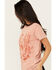 Image #2 - Youth in Revolt Women's Cowboy Short Sleeve Graphic Tee , Pink, hi-res