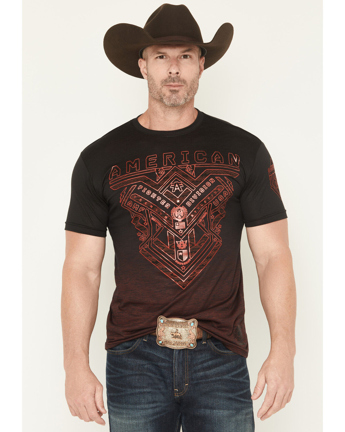 Image #1 - American Fighter Men's Garrison Short Sleeve Graphic T-Shirt, Black, hi-res