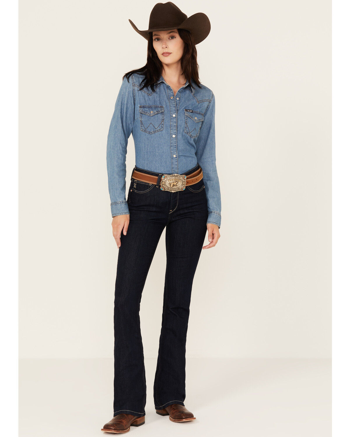 Image #1 - Ariat Women's Dark Wash High Rise Selma Stretch Bootcut Jeans, , hi-res