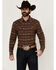 Image #1 - Cody James Men's Resource Southwestern Striped Long Sleeve Snap Western Shirt, Rust Copper, hi-res