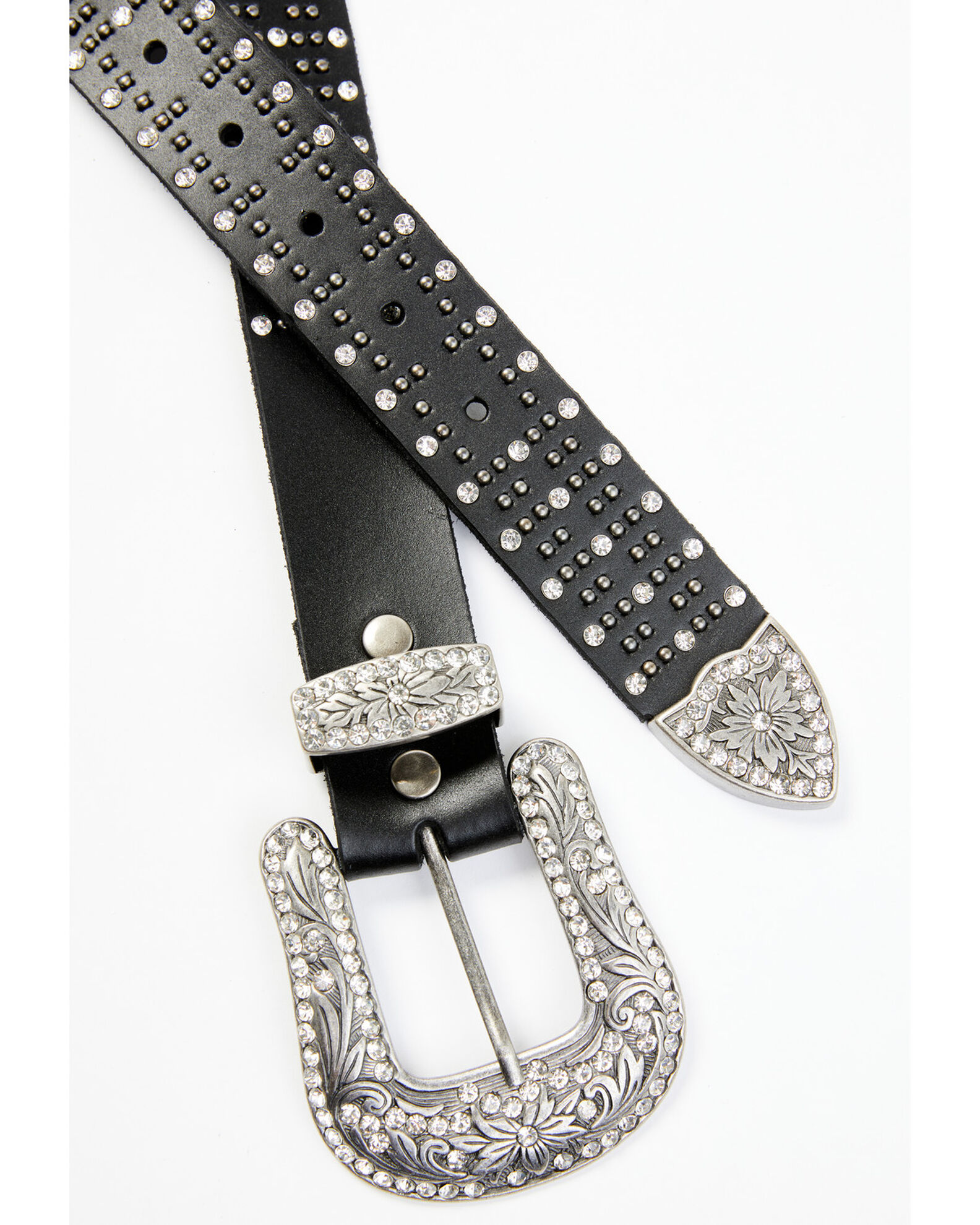 Image #2 - Shyanne Women's Triple Row Bling Belt, Black, hi-res