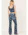 Image #3 - Idyllwind Women's High Risin Floral Drive Flare Jeans, Dark Medium Wash, hi-res