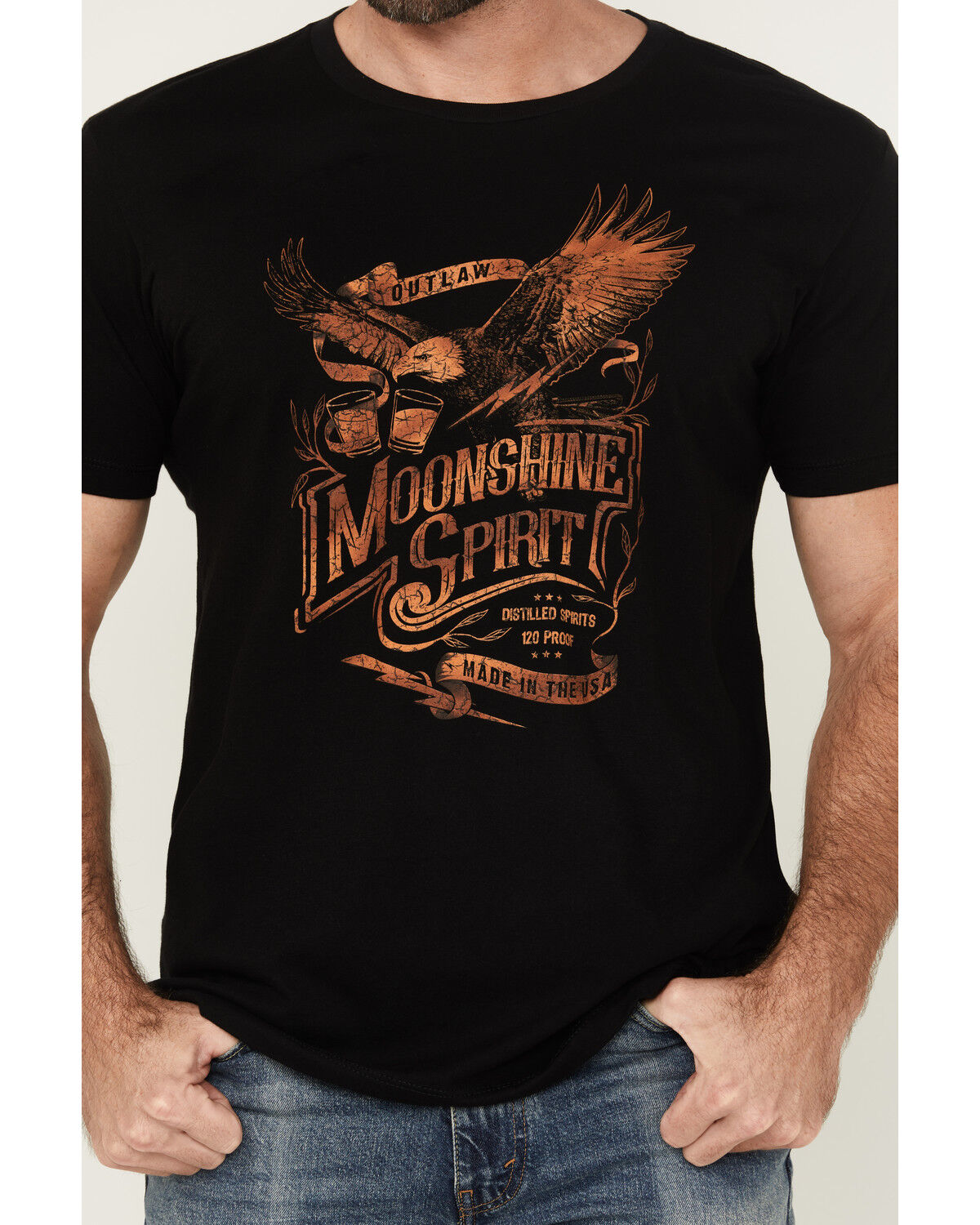 Image #3 - Moonshine Spirit Men's Country Soul Eagle Short Sleeve Graphic T-Shirt, Black, hi-res