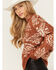 Image #2 - Very J Women's Paisley Print Sweater , Camel, hi-res