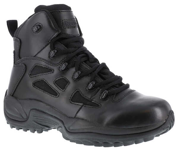 Image #1 - Reebok Men's Stealth 6" Lace-Up Work Boots - Soft Toe, Black, hi-res