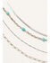 Shyanne Women's Silver & Turquoise Beaded 4-piece Layered Necklace and Earrings Set, Silver, hi-res