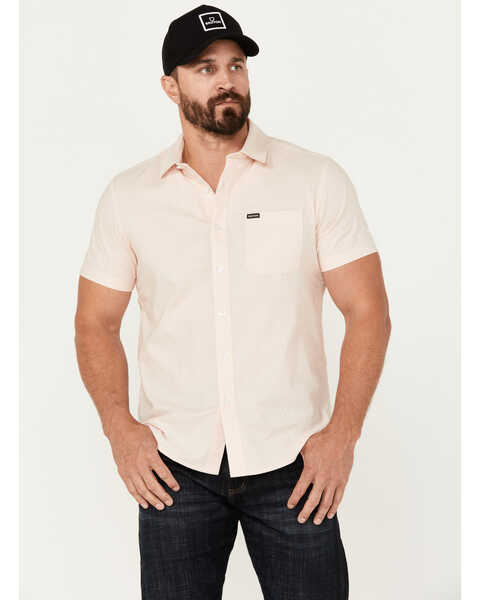 Brixton Men's Charter Solid Short Sleeve Button-Down Shirt, Light Pink, hi-res