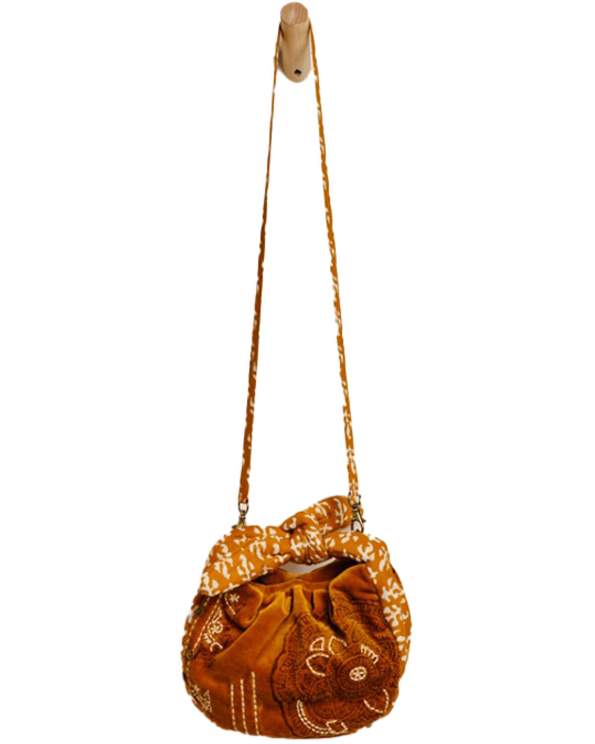 Image #1 - Free People Women's Aria Mini Velvet Bag, Orange, hi-res