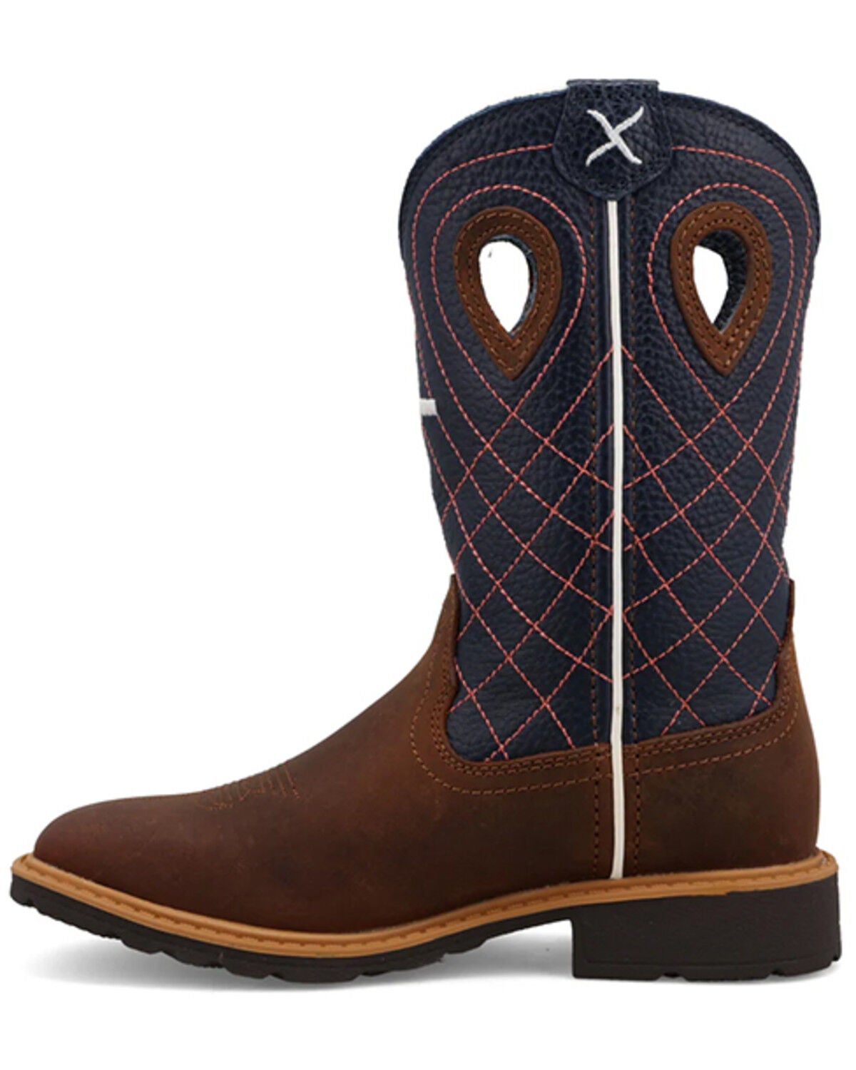 Image #2 - Twisted X Boys' Cowboy Work Western Boots - Broad Square Toe, Navy, hi-res